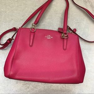 Coach pink tote bag with shoulder strap